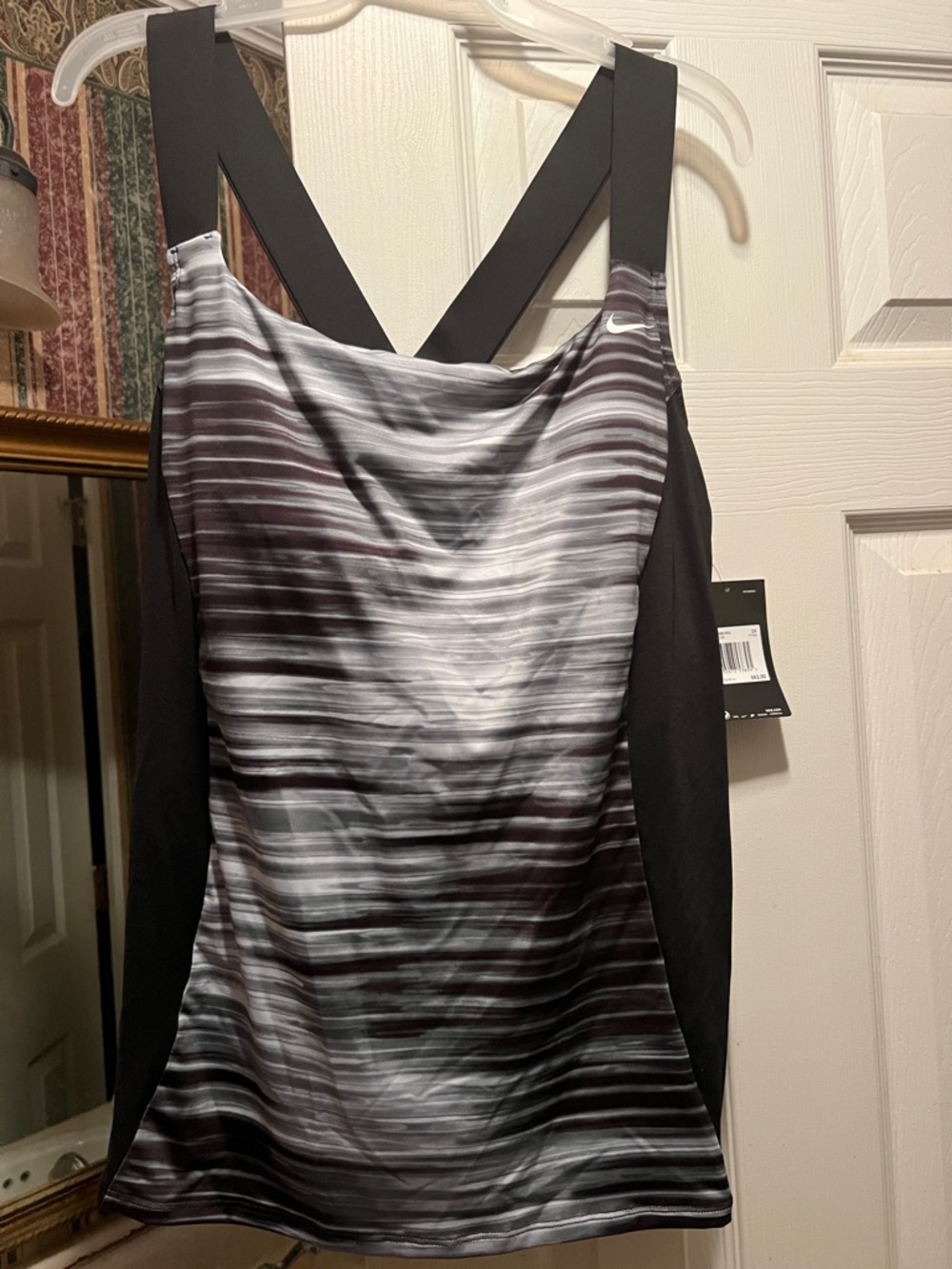 Nike Black Athletic Tank with Subtle Gray Accents